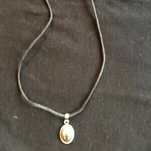 Sterling Silver Charm on Black Cord 18" Necklace